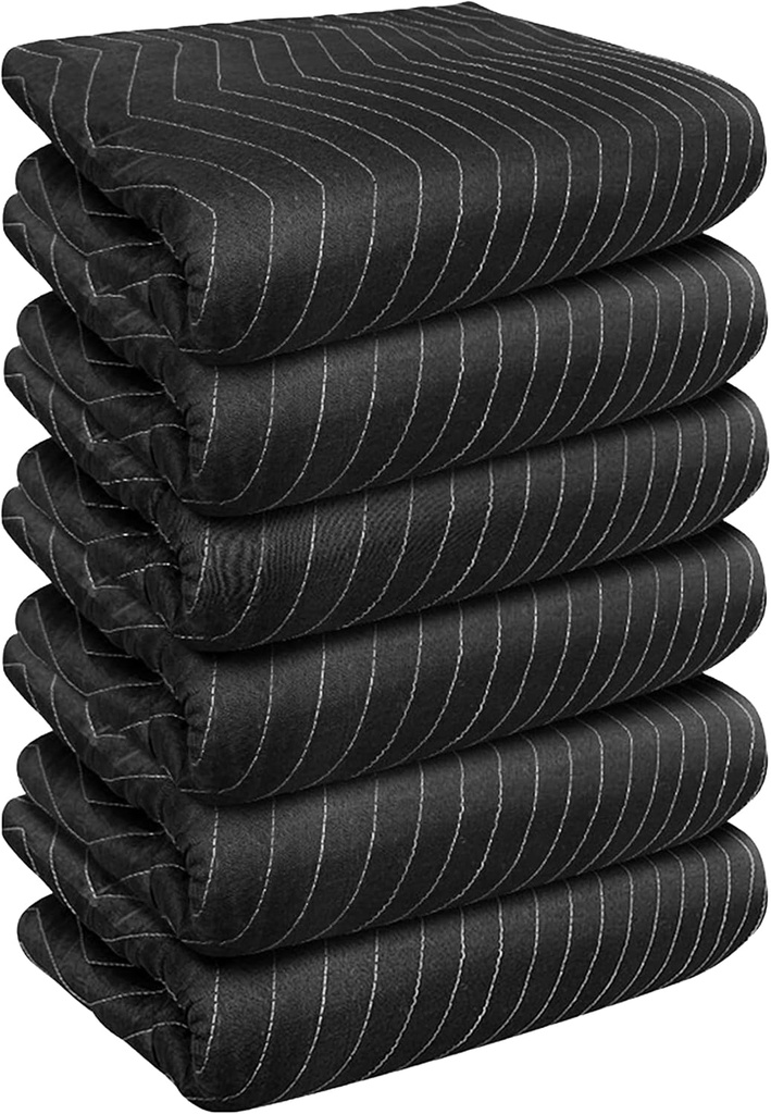 6 Padded Moving & Packing Blankets Heavy Duty - 80" x 72" Moving Blankets - Shipping Furniture Pads for Moving and Storage