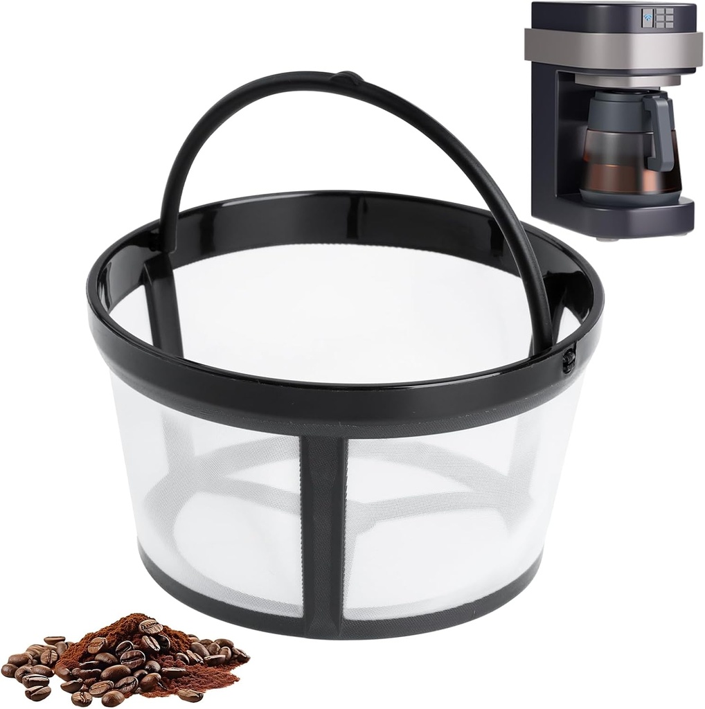 BLMHTWO Reusable Coffee Filters, 4 Cup Coffee Filter with Handle Nylon Mesh Basket Coffee Filters Replacement Coffeemaker Filter for Most 4-5 Cup Coffeemachine