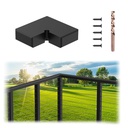 Flat Handrail Corner Connectors, 90 Drgree Black Handrail Accessories with Screws, High Strength POM Deck Stair Cable Railing Handrail Connector, MY02-C