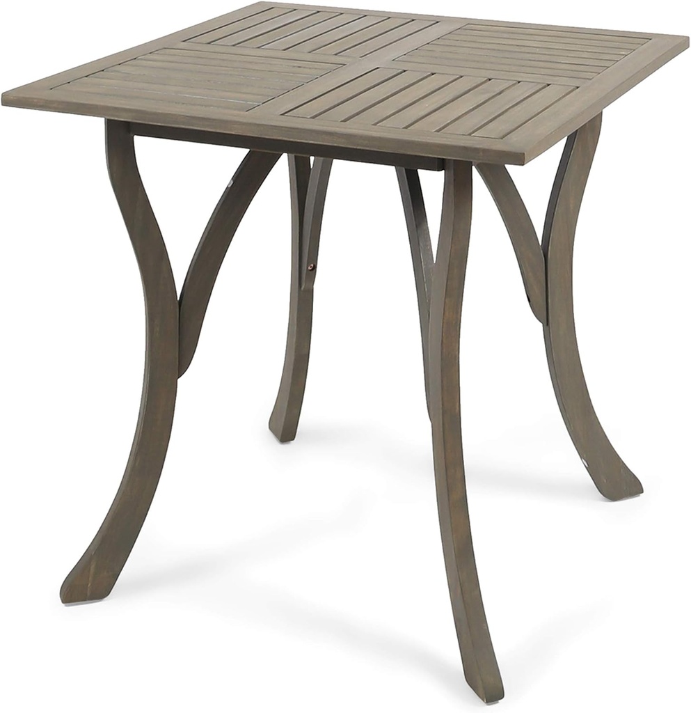 Christopher Knight Home Baia Outdoor Acacia Wood Square Dining Table, Gray