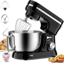 Small Stand Mixer, 5QT Stainless Steel Food Mixer, 8 Speed Kitchen Electric Mixer Tilt-Head Mixer with Bowl, Dough Hook, Beater, Whisk,Black