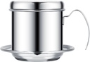 Vietnamese Coffee Filter, Coffee Maker Dripper Filter Coffee Maker Indian Vietnamese Stainless Steel Drip Pot Portable Press Cup Manual Infuser for Office Home Kitchen Camping(silver)
