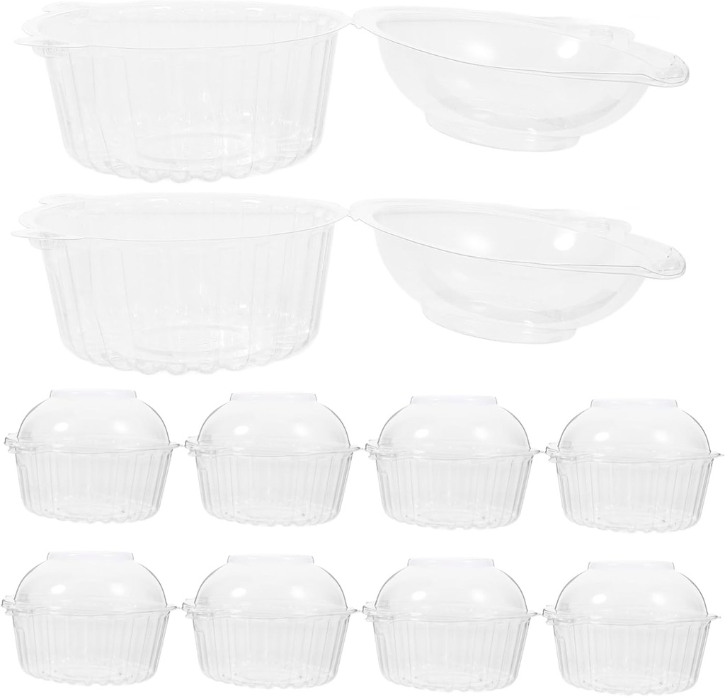 SAFIGLE 50Pcs Clear Cupcake Boxes Durable Bakery Containers for Muffins Donuts Baked Goods for Shipping Packaging Reusable Pet Material for Parties Events