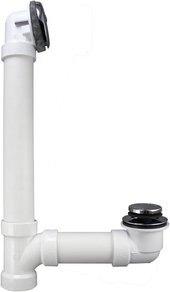 Keeney 630PVC 1-1/2-Inch Foot Lok Stop Bathtub Drain Kit, Fits All Standard Size Tubs, Polished Chrome
