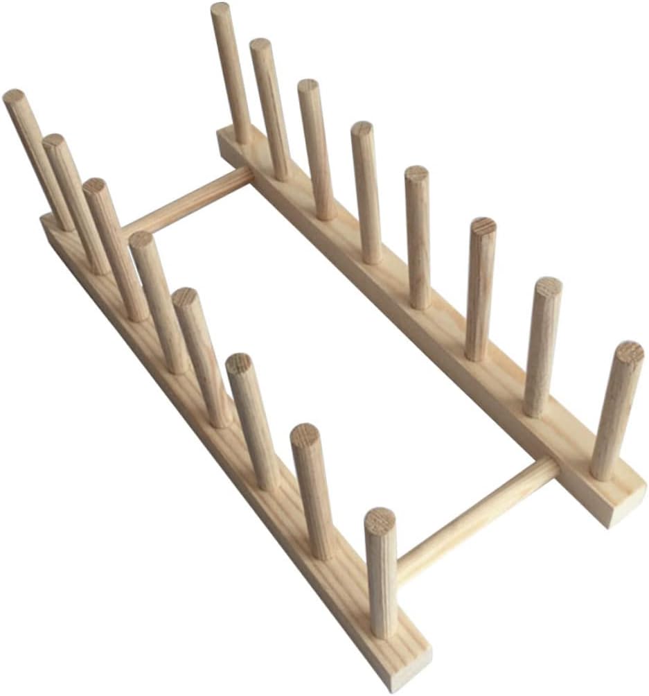 Multifunctional Wooden Plate Rack DIY Photo Frame Holder Display Stand for Kitchen Organization Easy to Assemble Washable Wood Stand for Books Plates Capacity