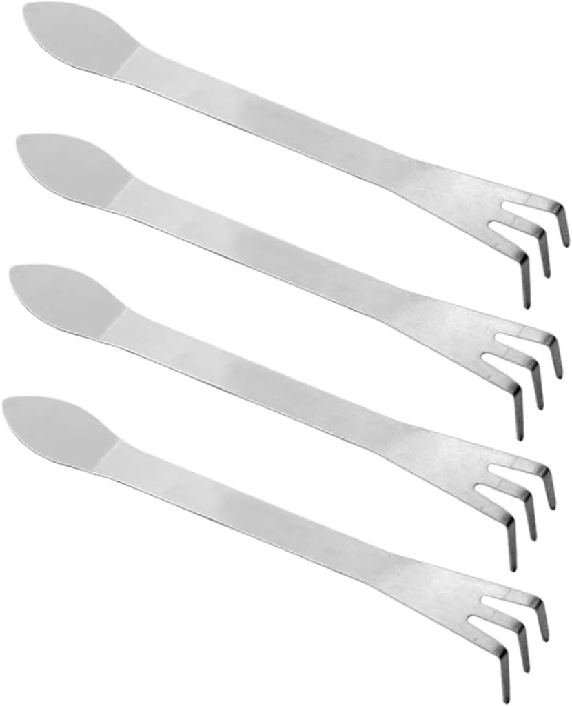 4pcs Mini Garden Tools Stainless Steel Soil Rake Small Hand Rake for Loosening Soil Bonsai Tree Cultivator Hand Tool