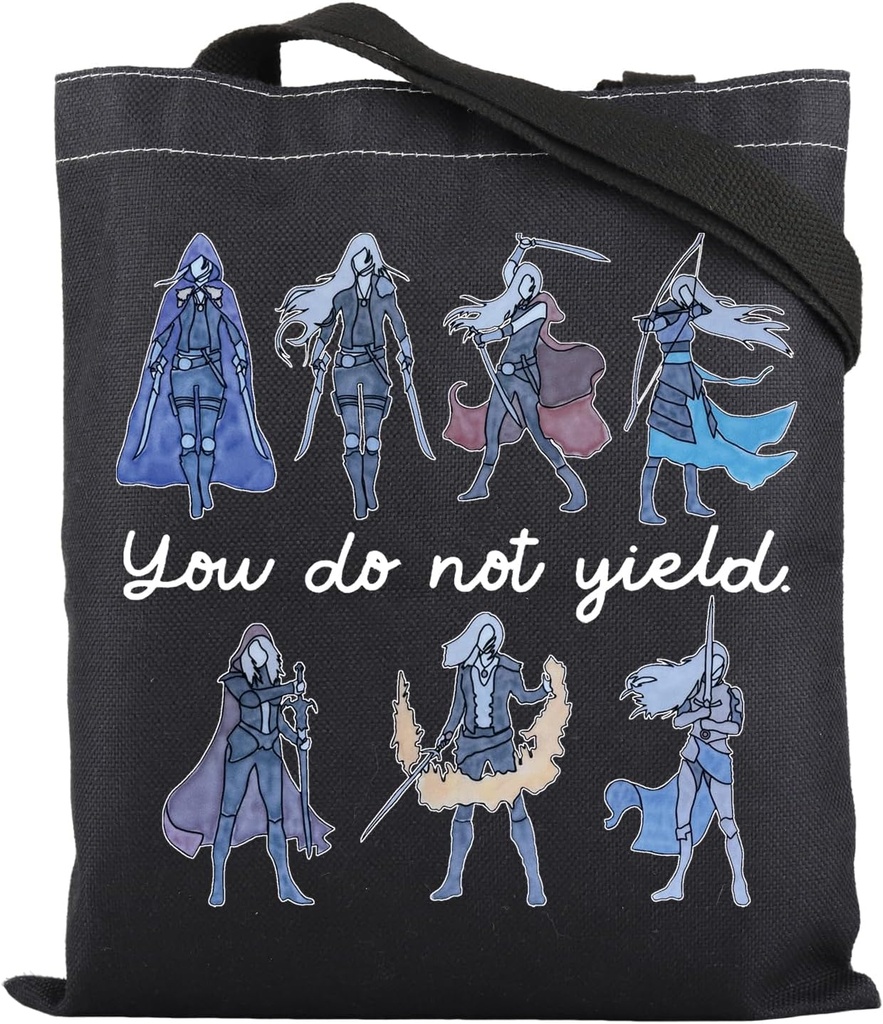 ZJXHPO Novel Tote Bag You Do Not Yield Reusable Grocery Shopping Bag Bookworm Shoulder Bag Book Lover Gift (BL Yield Tote)