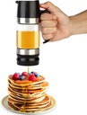 Glass Honey Dispenser No Drip, Maple Syrup Dispenser for Coffee, Tea, Pancake, Black (9 OZ, 1 Pack)