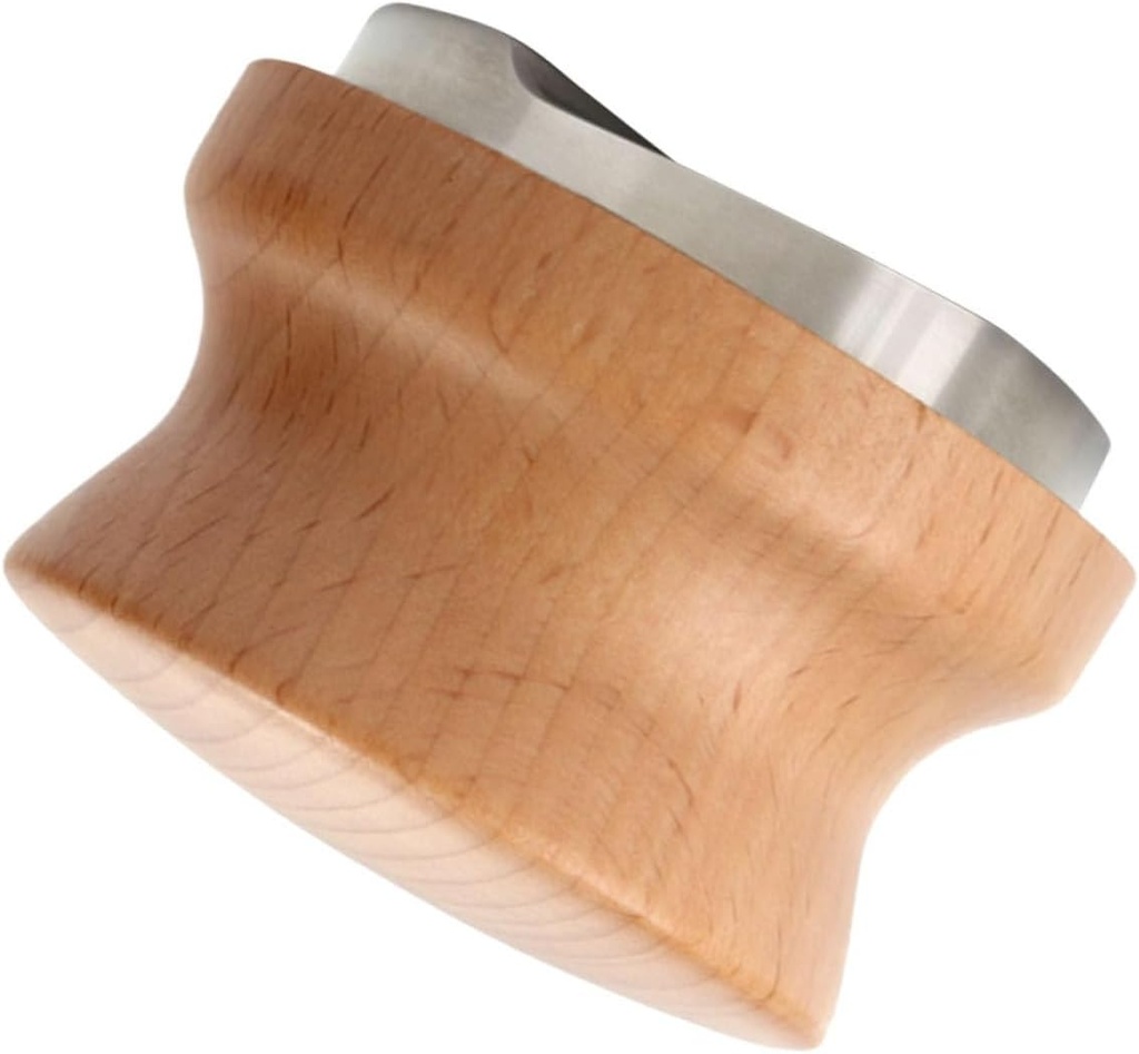 Veemoon Espresso Machine Accessories Coffee Distributor Robust Stainless Steel Base Beech Wood Handle Height for Portafilter
