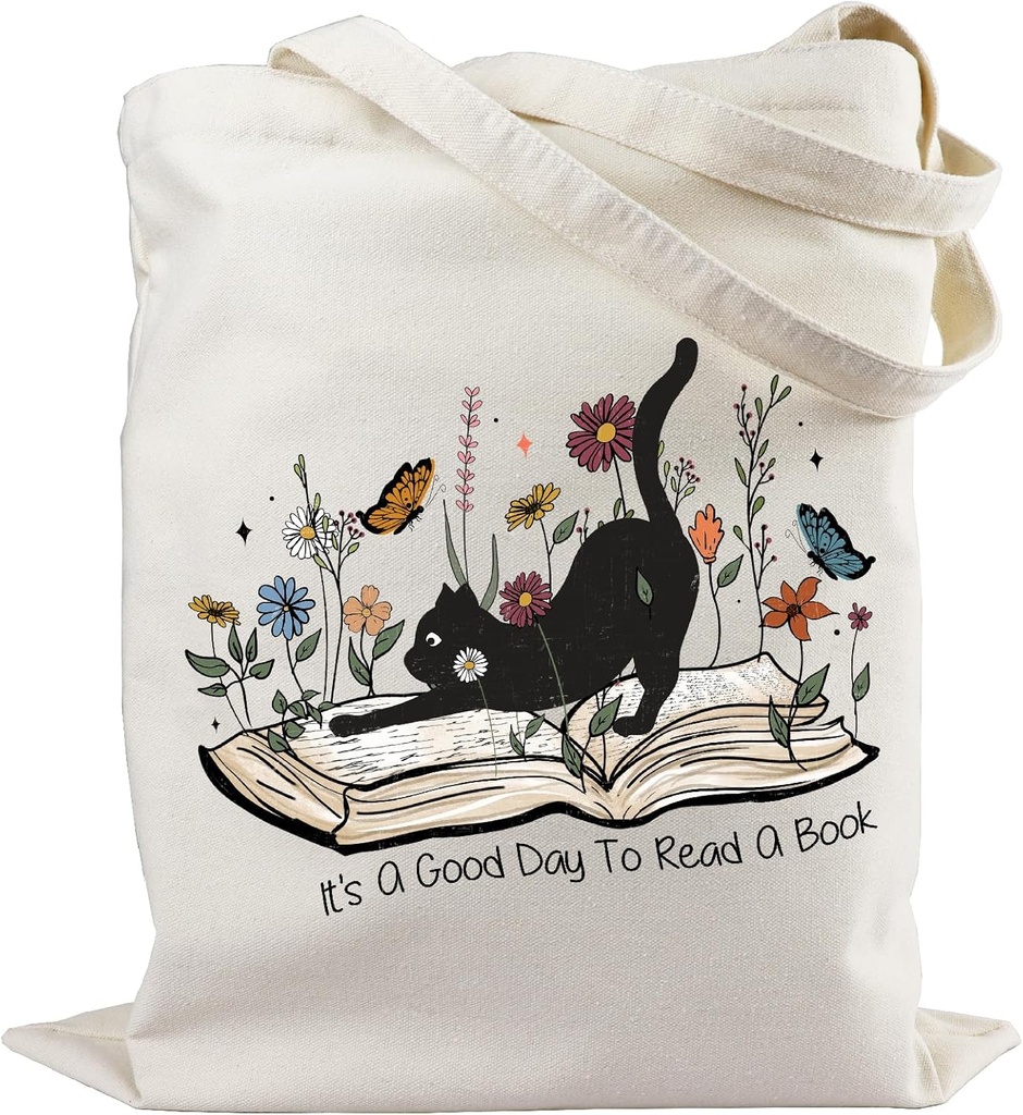 Aesthetic Canvas Tote Bag with Inner Pocket, Cute Reusable Tote Bags for Grocery Shopping, Gifts for Women Friends