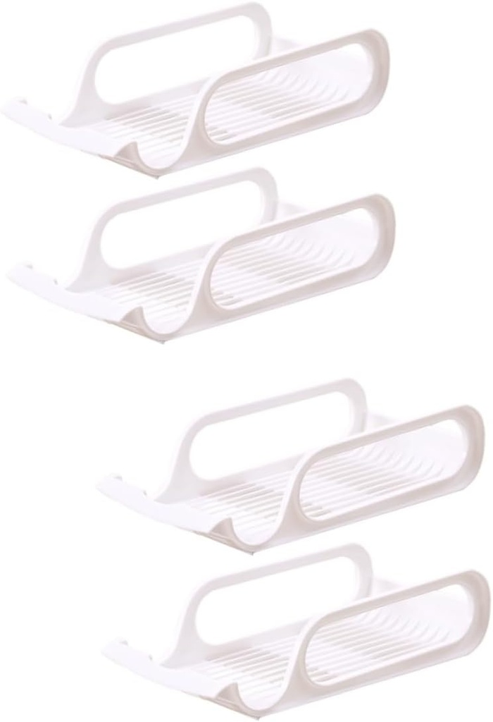 DOITOOL 4pcs Stackable Refrigerator Drink Storage Rack for Beer Vegetables and Fruit Space-saving Beverage Organizer for Easy Access and Efficient Cold Storage