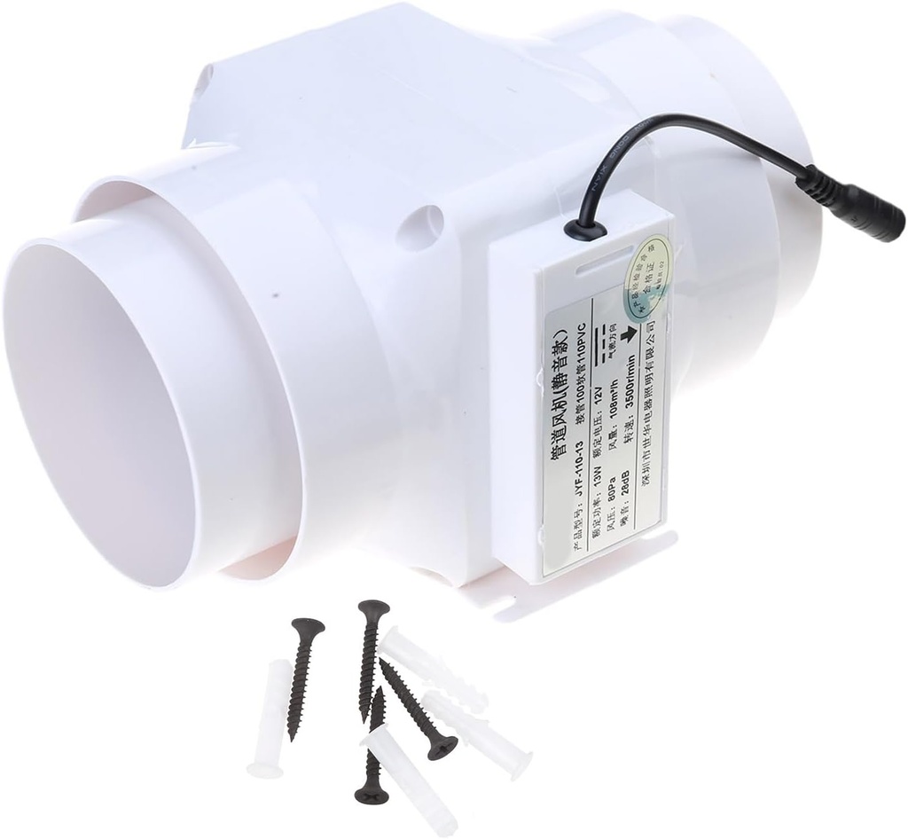 High Efficiency Duct Ventilation Fan Low Noise 12V For House Kitchen Quick Air Exchange In Small Spaces