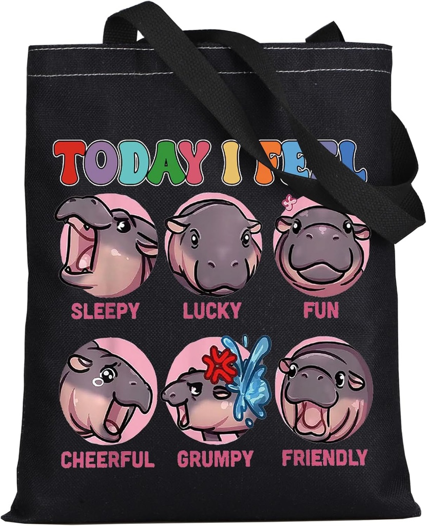 WZMPA Hippo Moo Deng Tote Bag Lover Gift Shoulder Bag Merch
