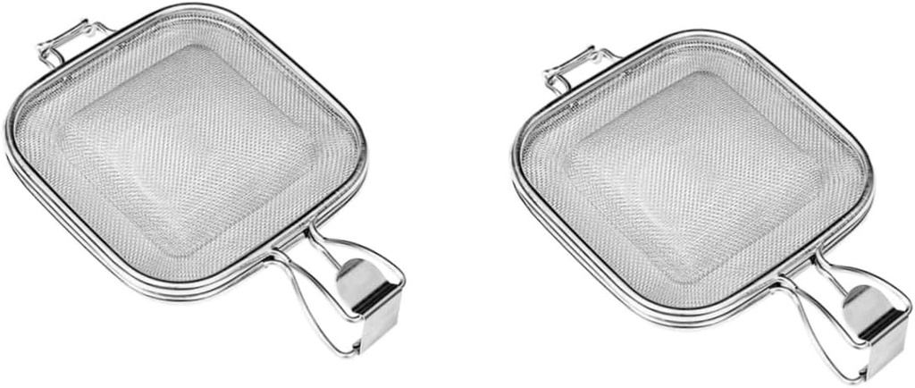 Happyyami 2pcs Sandwich Grill Sandwich Toaster Press Dorm Room Essentials Sandwich Roasting Basket Oven Grill Rack Sandwich Making Grill Net Sandwich Tongs Stainless Steel Waffle Maker Bread