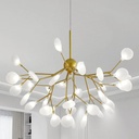 Sputnik Ceiling Light Fixture, Gold Sputnik Chandelier for Living Room Firefly Chandeliers Dining Room Glass Chandelier for Entryway Bubble Light Chandelier (36 Heads)