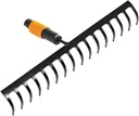 Fiskars 1000654 16 Teeth Rake, Tool Head, Width 40 cm, Hardened Steel Teeth, Black/Orange, QuikFit