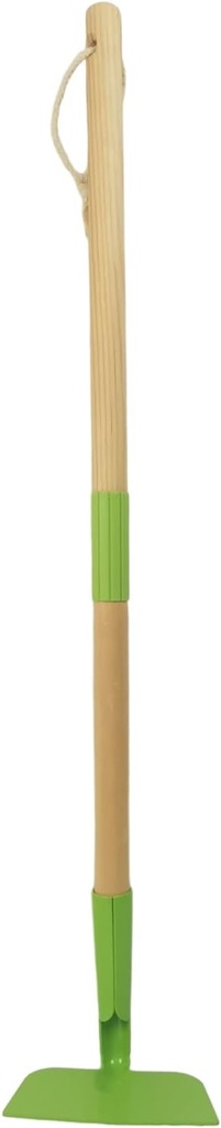 Small Garden Hoe-Kid's Size Wooden Handle Metal Head Hoe (Green)