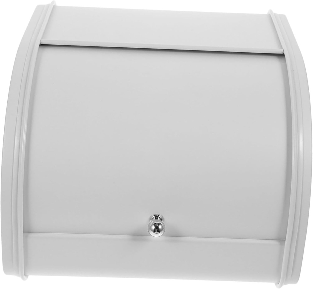 Luxshiny Farmhouse Bread Box for Kitchen Countertop Small White Bread Storage Container with Cover Keeps Fresh and Organized for Home Bakers and Kitchen Use