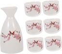 KICHOUSE Ceramic Sake Pot Set Porcelain Sake Cups Japanese Style Pottery Bottle Holders Traditional Tea House
