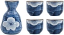 Maya Star Japanese Sake Set Sake Cup Set Traditional Hand Painted Design Porcelain Pottery Ceramic Wine Glasses - Blue