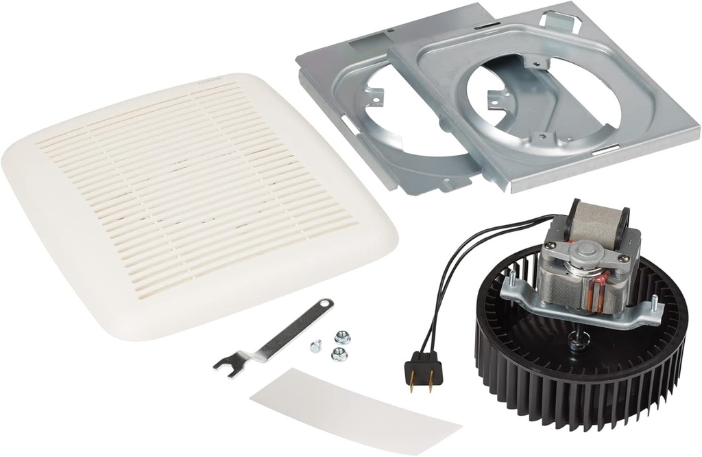 Broan-NuTone BKR60 QuickKit Ultra-Quiet Bath Fan Replacement Motor and Cover/Grille, 60 CFM, 20% more power, White