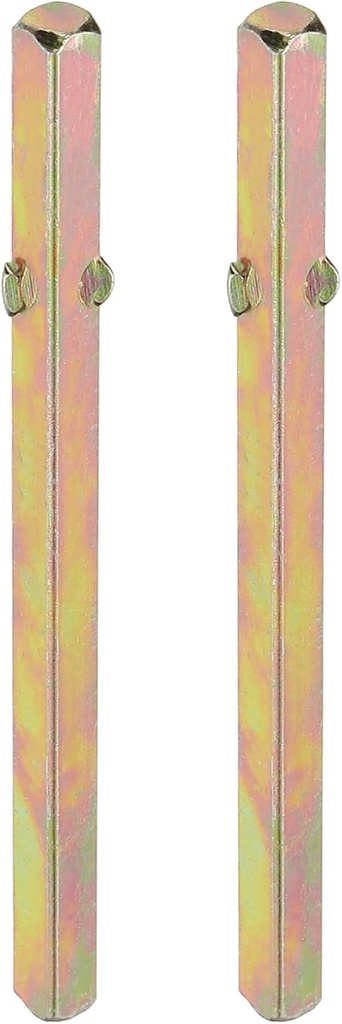 PATIKIL Square Door Knob Spindle 85x5mm, 2 Pack Replacement Carbon Steel Spare Door Handle Spindle Bar with Punching Point for Most Mortise Type Door Knobs, Gold
