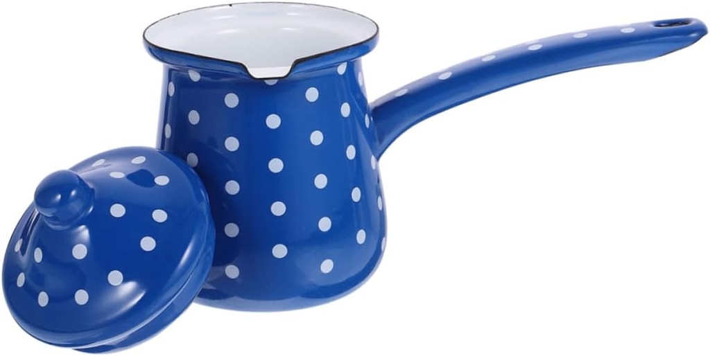 Cabilock 1Pc Retro Enamel Coffee Pot Multi Function Turkish Kettle for Hot Cold Drinks Easy to Clean Suitable for Electric Stoves for Home Use