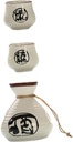 DECHOUS Ceramic Sake Set Kanji Calligraphy Japanese Wine Cup Elegant Serving Kit