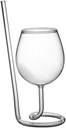for Creative Wine Glass Cocktail Clear Cup Goblet with Drinking Tube Straw for Wedding Party Home Restaurant Cocktail Glasses Disposable 6 Oz