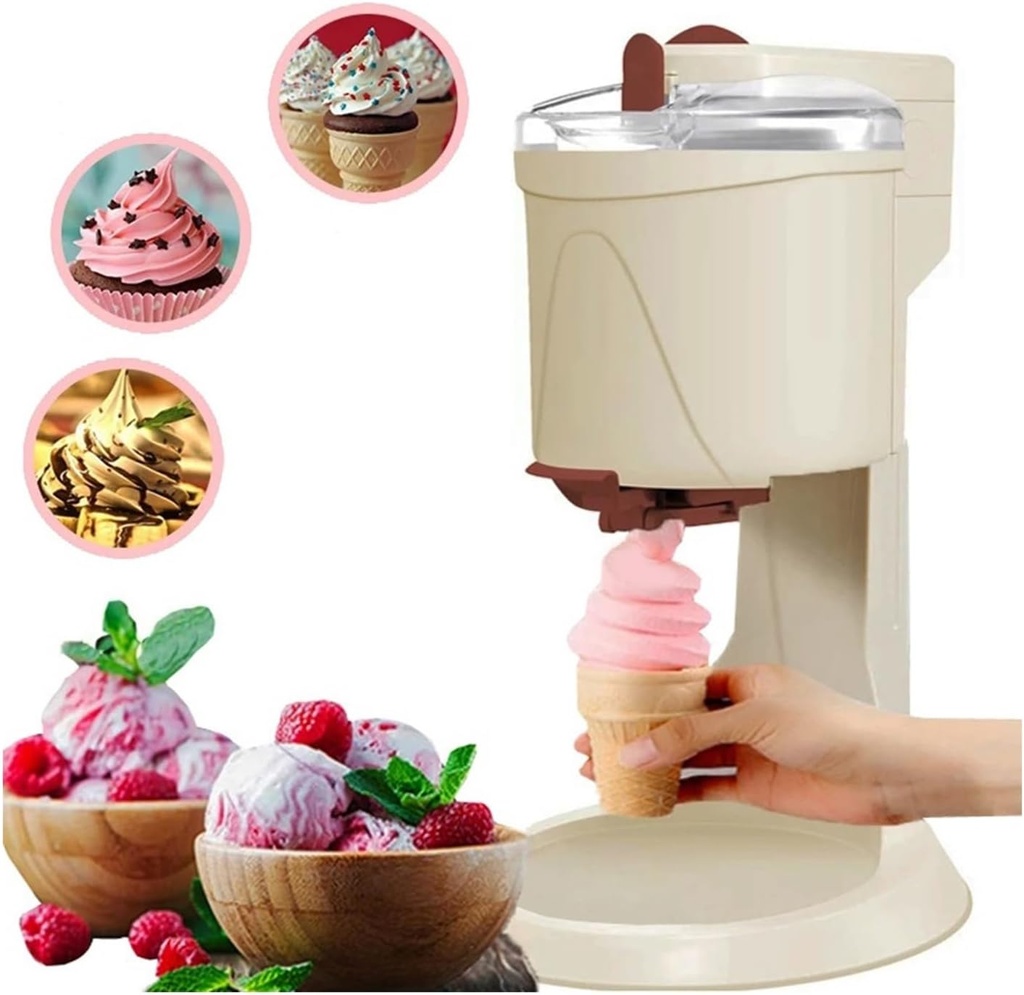 Ice Cream Maker Soft Ice Cream Machine Semi-automatic 1000ML Household Ice Cream Making Machine Fruit Dessert Yogurt Cone Ice Cream Maker Ice Maker