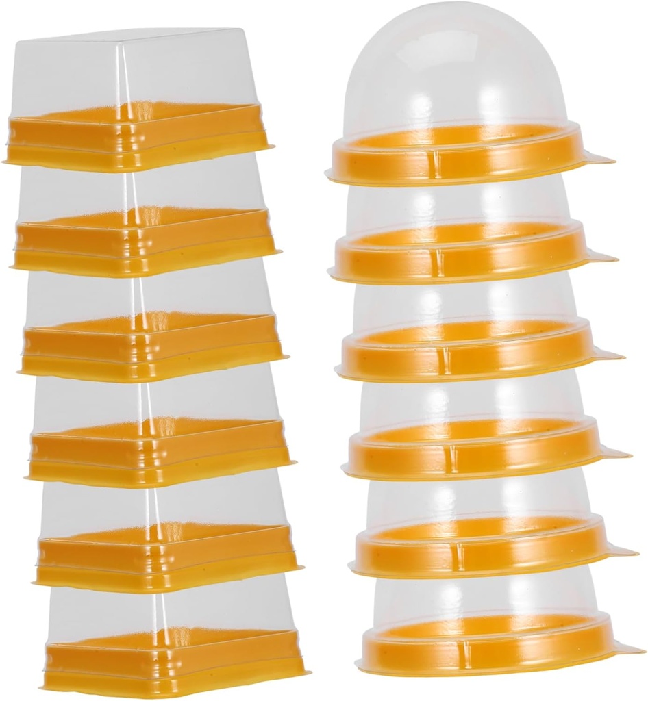 Ciieeo 100pcs Party Baking Boxes Egg Yolk Puff Holder Transparent Food Grade Pet Cake Containers for Home Dessert Bakery Use Safe Compact Design with Sealing Effect