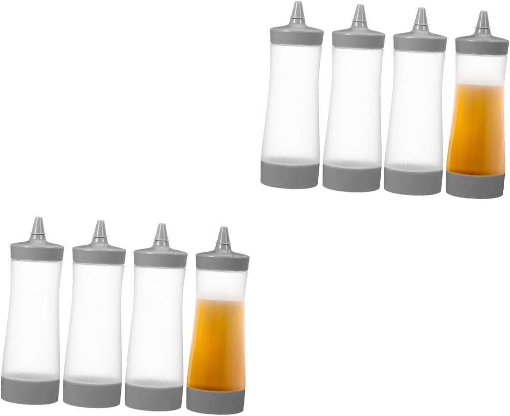 DOITOOL 8pcs Jam Squeeze Bottle Condiment Dispenser Salad Sauce Storage Bottle Easy Squeeze for Kitchen Leakproof and Sturdy