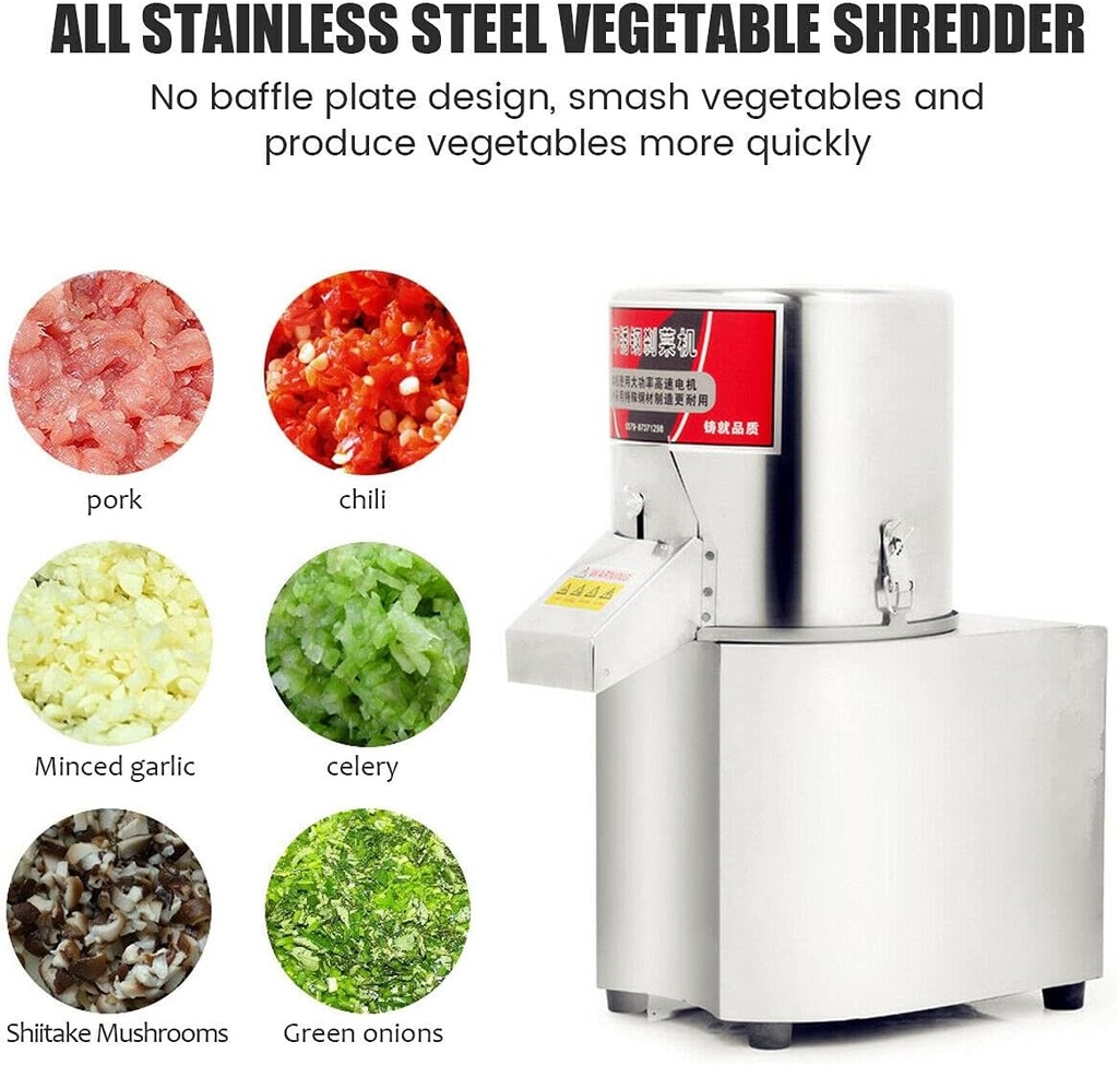 Multifunctional Electric Vegetable Cutter Commercial Household Stainless Steel Food Processor 600W Electric Vegetable Meat Chopper Grinder Machine
