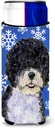 Portuguese Water Dog Winter Snowflakes Holiday Ultra Beverage Insulators for slim cans