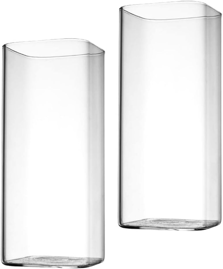 DOITOOL 2pcs Breakfast Milk Cup Iced Mug Clear Highball Drinking Coffee Carafe Tea Cups Square Cocktail Cups Espresso Cups Highball Cups Water Bottle Beverage Cup Glass Iced Tea Child