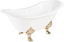 Signature Hardware 307122 Arabella 72" Cast Iron Soaking Clawfoot Tub with Pre-Drilled Overflow Hole