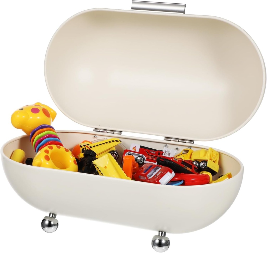 Vintage Metal Bread Box for Kitchen Counter Household Food Storage Container Retro Desktop Organizer for Sundries Bread Keeper Lid