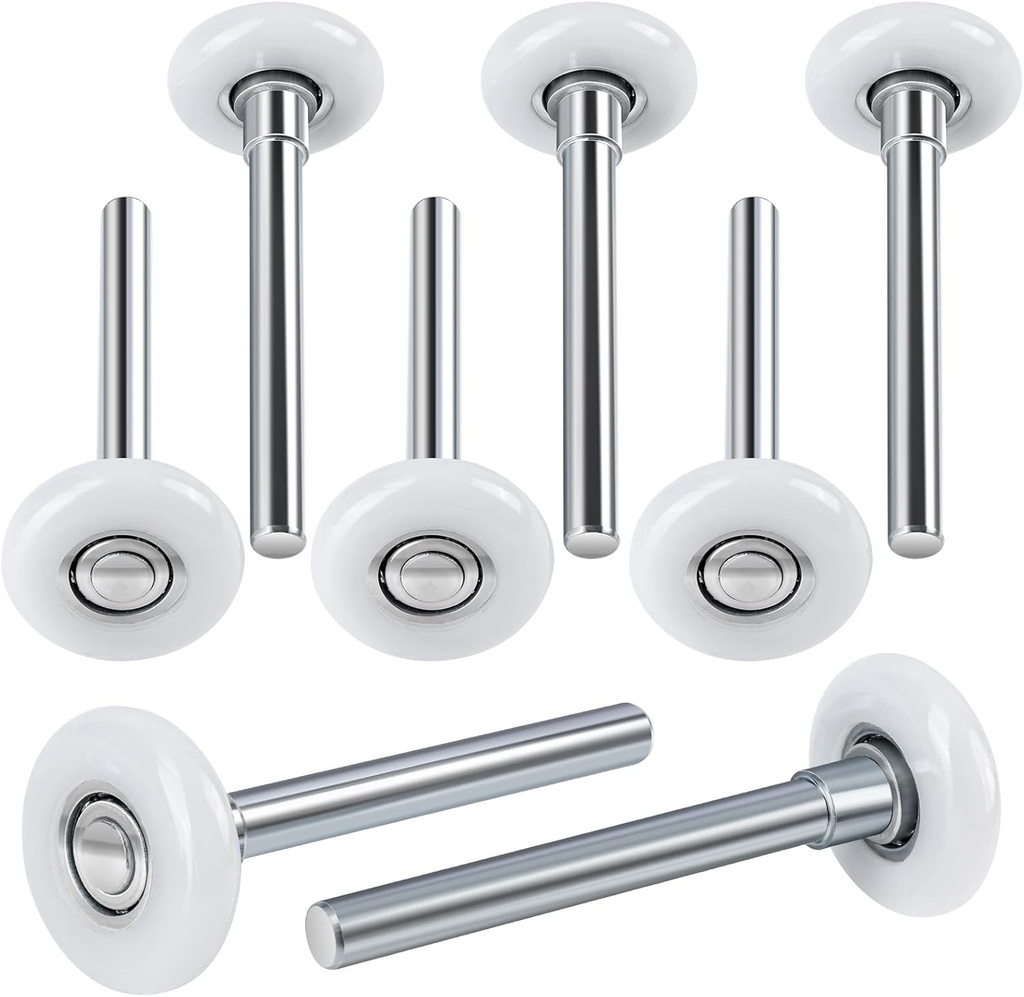 HNYYZL Garage Door Rollers 1.8 inch Nylon Roller, 4" Carbon Steel stem, Ultra-Quiet and Smooth(4" -8pcs)