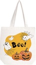 Halloween Treat Bags for Trick or Treating Women Canvas Tote Bag Reusable Grocery Bag