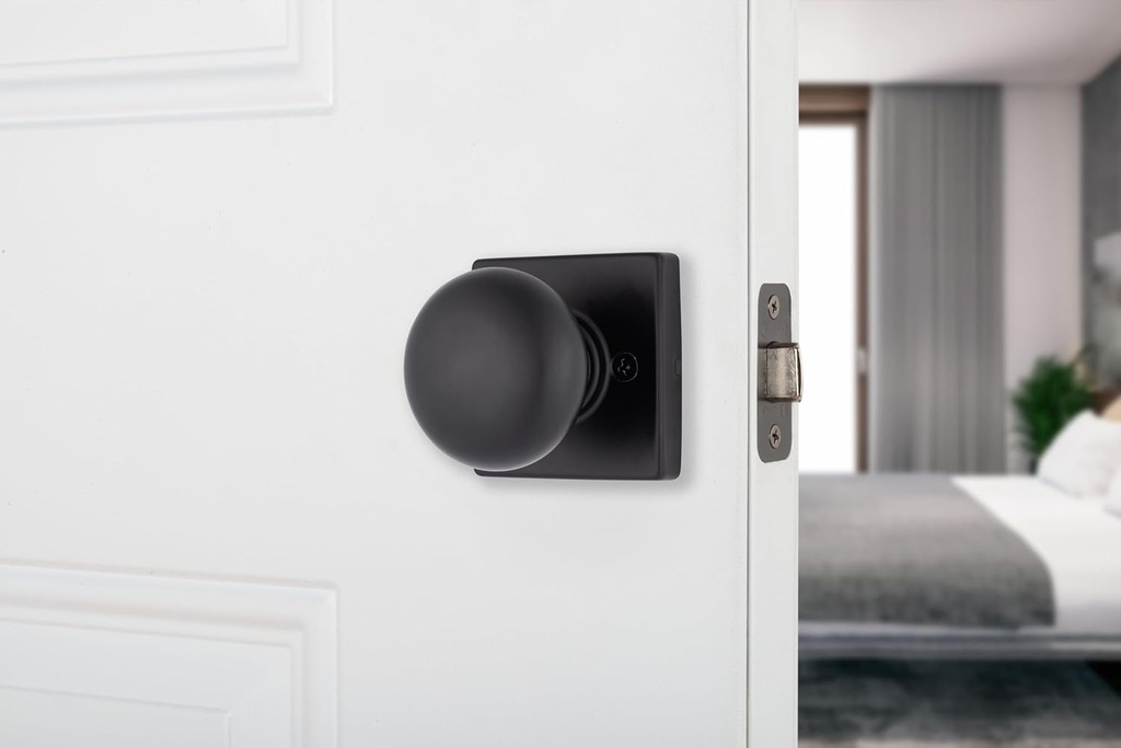 BRINKS Contemporary Dummy Door Knob, Non-Turning Interior Push/Pull Ball Knob, (Matte Black, Function: Non-Turning Dummy Knob)