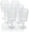 Certified International Victoria Clear Set of 6 Premium Acrylic All Purpose Goblet 3.5x3.5x7 14oz – Unbreakable Drinkware with Elegant Embossed Design, Perfect for Everyday Use & Entertaining