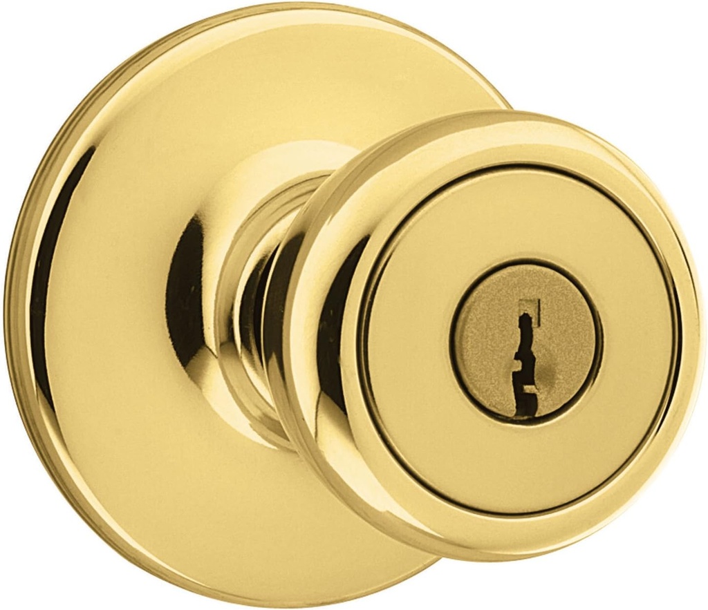 Kwikset 94002-848 Tylo Keyed Door Knob In Polished Brass