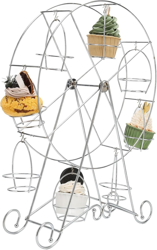 Rotating Ferris Wheel Cupcake Stand 8 Cups Dessert Carrier Display Holder for Restaurants Dessert Shops Theme Party (8 Cupcakes), Rotating Ferris Wheel Cupcake Stand 8 Cups Dessertferris Wheel cu