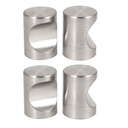 uxcell Dresser Door Cabinet Single Hole Zinc Alloy Flat Cylinder Pull Handles Knob 4pcs