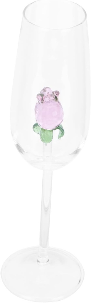 PRETYZOOM 1pc European Style Rose Crystal Glass Goblet for Wine Home Use Parties Unique Red Wine Glass Elegant High-stem Design for Friends and Family