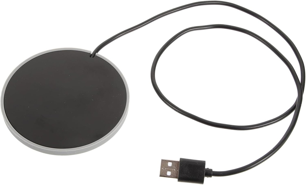 Generic Reusable Water Warmer Mug Heater Coaster Coffee Warmer Mug USB Cup Warmer Leak Double Walled Coffee Mug Coffee Machine Heated Reusable Coffee Cups Infuser Instant Pad Grey Aluminum