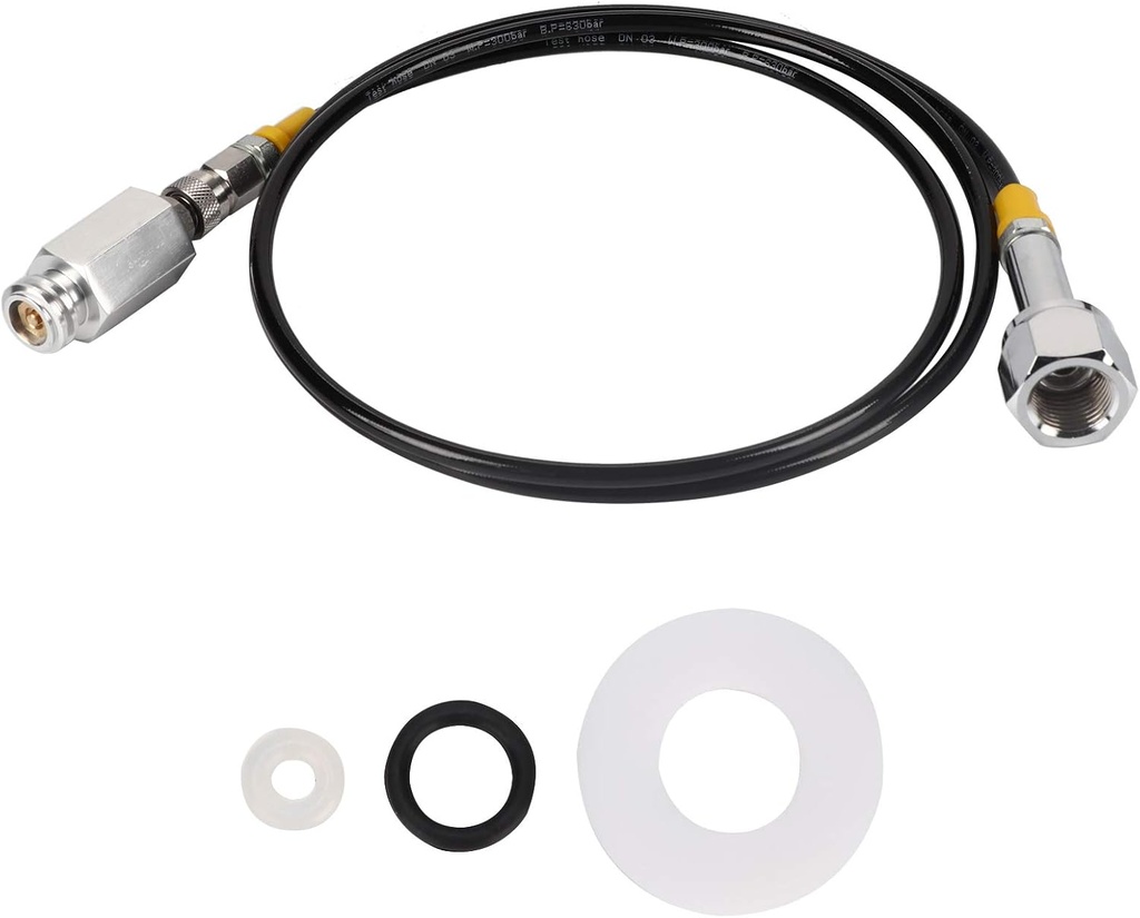 Upgrade Soda Machine, 1.7m CGA0 Thread CO2 Cylinder Refill Adapter Hose Soda Maker with High Pressure Stainless Steel Hose