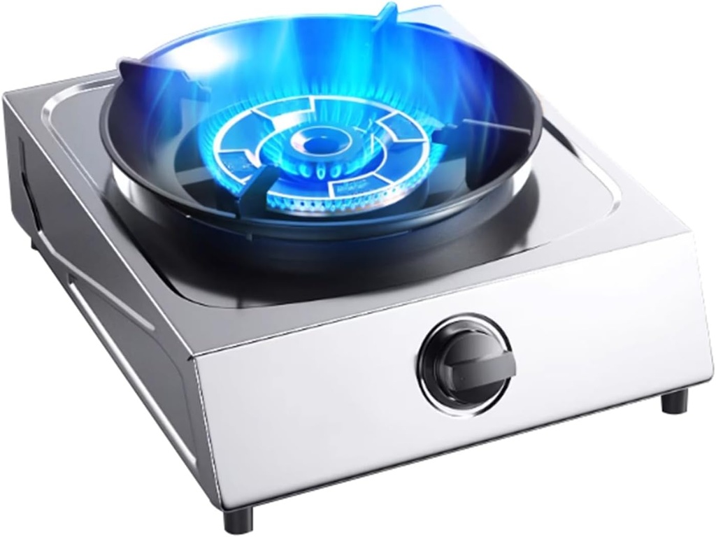 Gas Cooker,Single-Burner 5.2kW Tabletop gas Stove,Household Stainless Steel,for Camping Restaurants Home(NG)