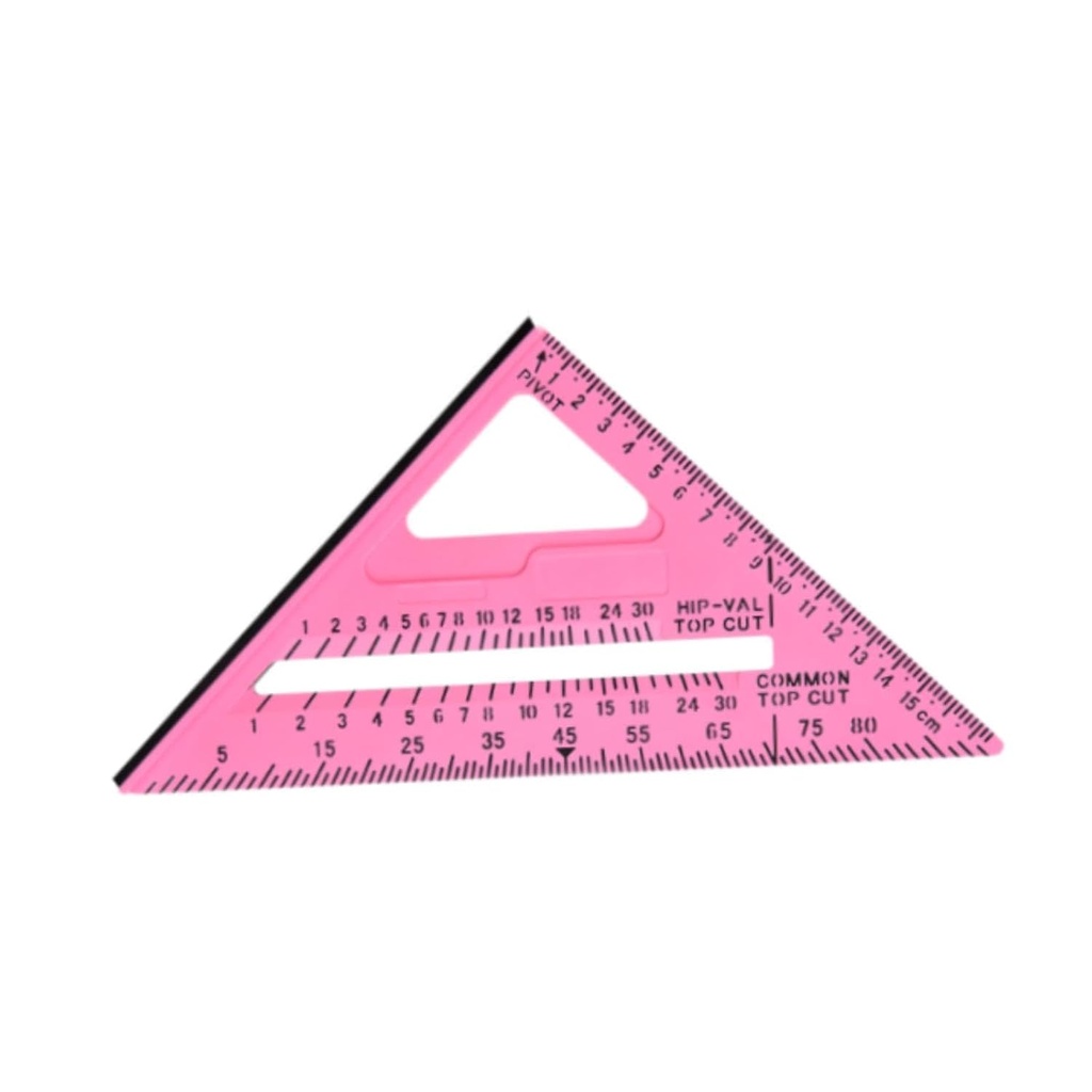 Carpentry Triangle Ruler, Metric and Imperial Scribing Carpenter Marking Tool,Measuring Square Tool for Industrial Carpenter Building, Pink