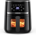 Air Fryer With5-Qt Compact and Touchscreen – 6-In-1 Multi-Function Cooker, 8 Preset Modes, Quiet 45dB Operation, Up to 95% Less Oil, Fast Cooking Up to 400°F, Roast, Bake, Dehydrate, Reheat